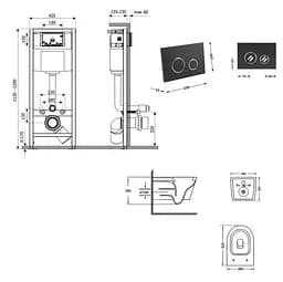 Набір Q-tap Nest 4 в 1 для підвісний унітаз Jay Ultra Quiet 520x360x320 + комплект інсталяції QT07335175W48192 - мініатюра 8