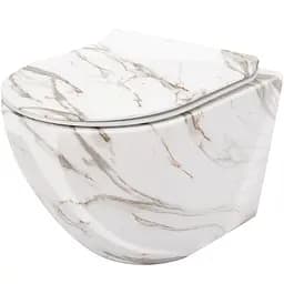 Подвесной унитаз Rea Carlos Slim lava shiny мрамор REA-C0536, Мрамор