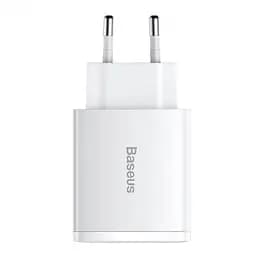 Мережевий зарядний пристрій Baseus Compact Quick Charger 2USB + 1Type-C 30W CCXJ-E02 White