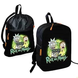 Шкільний рюкзак дитячий Рік і Морті + Сумка для взуття спортивної форми рюкзак-мішок хлопчикові (01817)