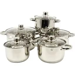 Набір каструль з кришками A-Plus 1293, 10 предметів