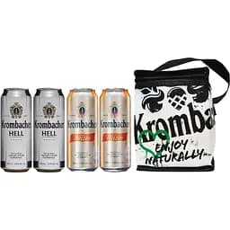 Набор: пиво Krombacher Weizen (2 шт. х 0.5 л = 1 л) + Krombacher Hell (2 шт. х 0.5 л = 1 л) + термосумка