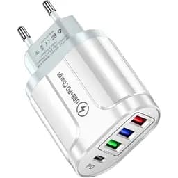 Зарядное устройство Xiamen 3 USB Type-C V 2,4 A White (050558)