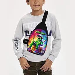 Сумка через плечо детская Minecraft Крипер 29х17 см сумка слинг для мальчика (02105)