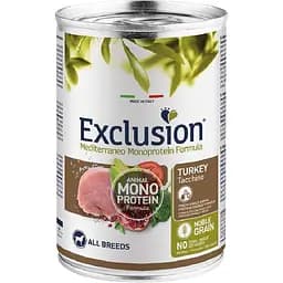 Влажный корм для взрослых собак всех пород Exclusion Noble Grain Adult Turkey All Breed с мясом индейки 400 г