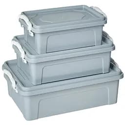 Набір контейнерів для зберігання Stars Plast 3 шт. сірий (94188/сір)