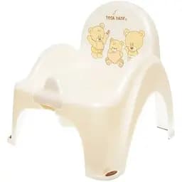 Горщик крісло дитячий антиковзкий Tega Baby Teddy Bear white pearl