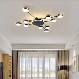 Люстра LED в чорному корпусі на 10 плафонів | Line F | Арт. R88/10 BK