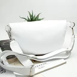 Бананка жіноча шкіряна Handycover S351 біла через плече - мініатюра 3
