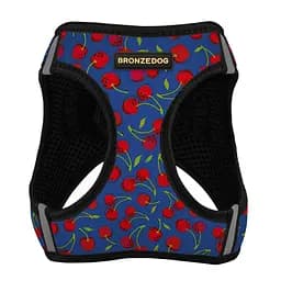 Шлея для собак Bronzedog Sport Vest Вишні XXS 15х13х3 см синя - мініатюра 2