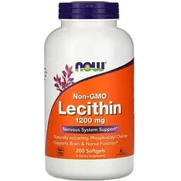 Натуральная добавка NOW Lecithin 1200 mg, 200 капсул