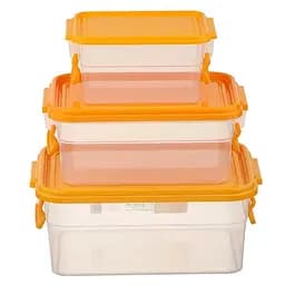 Набор пищевых контейнеров с ручками Stenson 3 шт. оранжевый (25568)