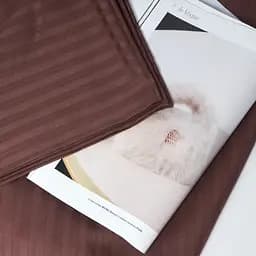 Простирадло Moon&Star Warm Espresso Satin Stripe Gold Люкс 150х220 см (MS-860000261) - мініатюра 3