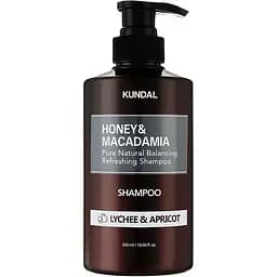 Шампунь відновлюючий "Лічі & Абрикос" 500 мл Kundal Honey & Macadamia Nature Shampoo Lychee&Apricot