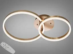 Стельова LED люстра кільця золото 50W пульт 9м²