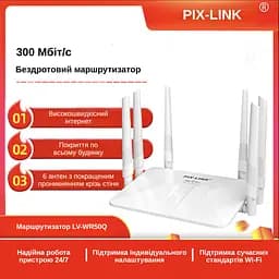 Маршрутизатор Pix-Link X300S6 300Мбіт/с 2.4ГГц Білий (ENSWSW020603W 4241) - мініатюра 6