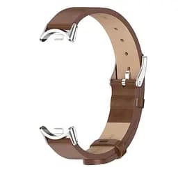 Шкіряний ремінець MiJobs для фітнес-браслета Xiaomi Mi Band 8 і 9 Type B коричневий, тримач - сріблястий - мініатюра 3