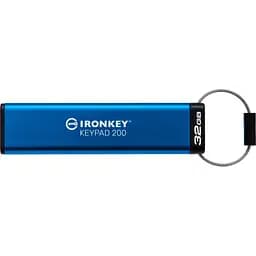 USB флеш накопичувач Kingston 32GB IronKey Keypad 200 AES-256 Encrypted Blue USB 3.2 (IKKP200/32GB) - мініатюра 5