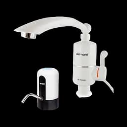 Кран з екраном проточний водонагрівач Delimano + Електрична помпа для води Aqua pump