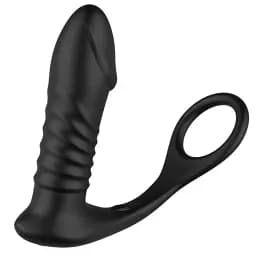 Масажер простати I’MCUM ProPulse 3-в-1 з ерекційним кільцем, вібрацією, функцією поштовхів та пультом керування Чорний (IM-KGS207)