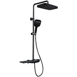 Душова система з термостатом Mixxus Premium Space-009-J Black з кнопковим перемиканням MI7011, Чорний матовий