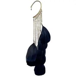 Кафф с подвесками и перьями