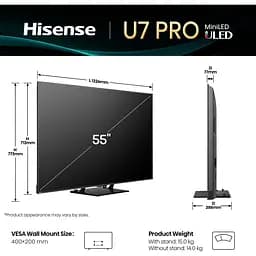 Телевізор Hisense 55U7Q Pro 55` Mini-LED UltraHD 4K (20016204) EU [147934] - мініатюра 8