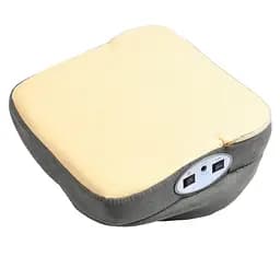 Електрогрілка для ніг Foot Warmer, масажні тапочки з підігрівом і вібромасажем 220В, сірі - мініатюра 4