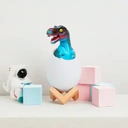 Дитячий світильник SUNROZ 3D Dinosaur Lamp лампа-нічник "Динозаврик у яйці" з пультом ДУ - мініатюра 2