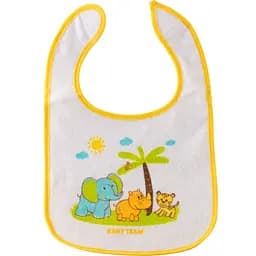 Слинявчик-нагрудник на липучках Baby Team Звірята жовтий (6506)