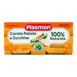 Набір пюре Plasmon Omogeneizzato Морква, картопля та цукіні, 160 г (2 шт. по 80 г) - мініатюра 2