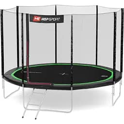 Батут Hop-Sport 12ft (366см) черно-зеленый с наружной сеткой