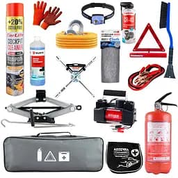 Набор Huragan для техпомощи с компрессором и фонарем 16 ед. (na_164)