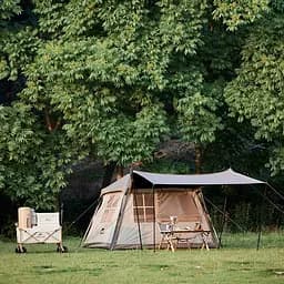 Чотиримісний намет з навісом Naturehike Village CNK2300ZP022 великий (Коричнева) - мініатюра 8