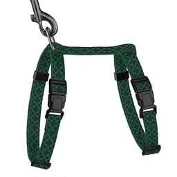 Шлея з повідцем для котів та дрібних собак Барксі Urban патріотична розмір XS Вишиванка зелена