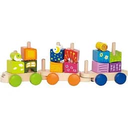 Дерев'яний поїзд Hape із кубиків (E0417)