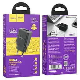 Зарядний пристрій Hoco N25 Maker (2 USB) 6931474782076 чорний - мініатюра 3