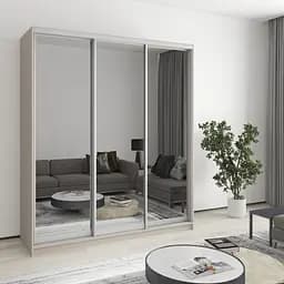 Шкаф-купе трехдверный MebelStar Уни AL 3 Зеркала 180x60x240 см Кашемир (MBS-1648)