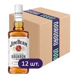 Упаковка виски Jim Beam White Kentucky Straight Bourbon Whiskey 40% 12 л (1 л х 12 шт.)