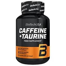 Передтренувальний комплекс BioTech Caffeine + Taurine 60 капсул 