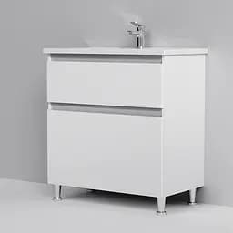 Тумба з умивальником Am.Pm X-Joy підлогова 80 см 2 ящики білий M85-FSX0802-WC0802WG38, Білий - мініатюра 4