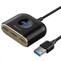 Мультипортовий адаптер USB Хаб Baseus Square Round 3USB 2.0 + 1USB 3.0 CAHUB-AY01 Black