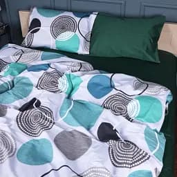 Комплект постільної білизни MisSon Сатин 22-1405 Geometry Bliss 143 x 210 см смарагдовий (2200010593990)