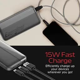 УМБ Energizer 10000mAh 15W, USB-А, 2хUSB-C Black - мініатюра 8