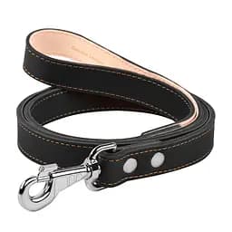 Повідець "CoLLaR" подвійний з прошивкою (ширина 25мм довжина 122см) чорний