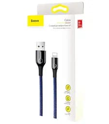 Кабель Baseus C-shaped Light Intelligent power-off Cable Lightning – USB 2.4A 1m CALCD-03 Blue - мініатюра 6