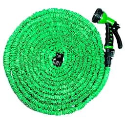 Шланг для полива Grunhelm Магический 10-30 м 6 бар, 2 насадки, адаптер для крана, пистолет 7 функций (45747)