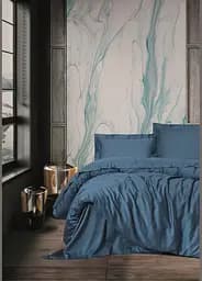 Комплект постельного белья полуторный 160х220 Elegant - Dark Blue сатин TC303375723