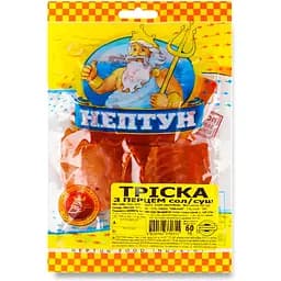 Рибний снек Нептун Трiска з перцем солоно-сушена 60 г