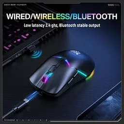 Комп'ютерна мишка Onikuma ігрова CW-98 Pro бездротова 12000 DPI RGB підсвітка 3 режими підключення для ПК ноутбука - мініатюра 9